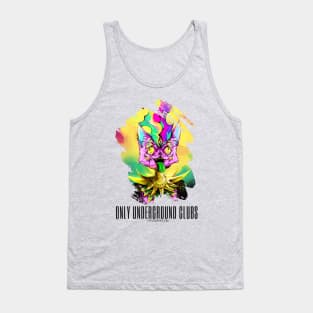 Techno cat - Only underground clubs - Catsondrugs.com - rave, edm, festival, techno, trippy, music, 90s rave, psychedelic, party, trance, rave music, rave krispies, rave flyer Tank Top